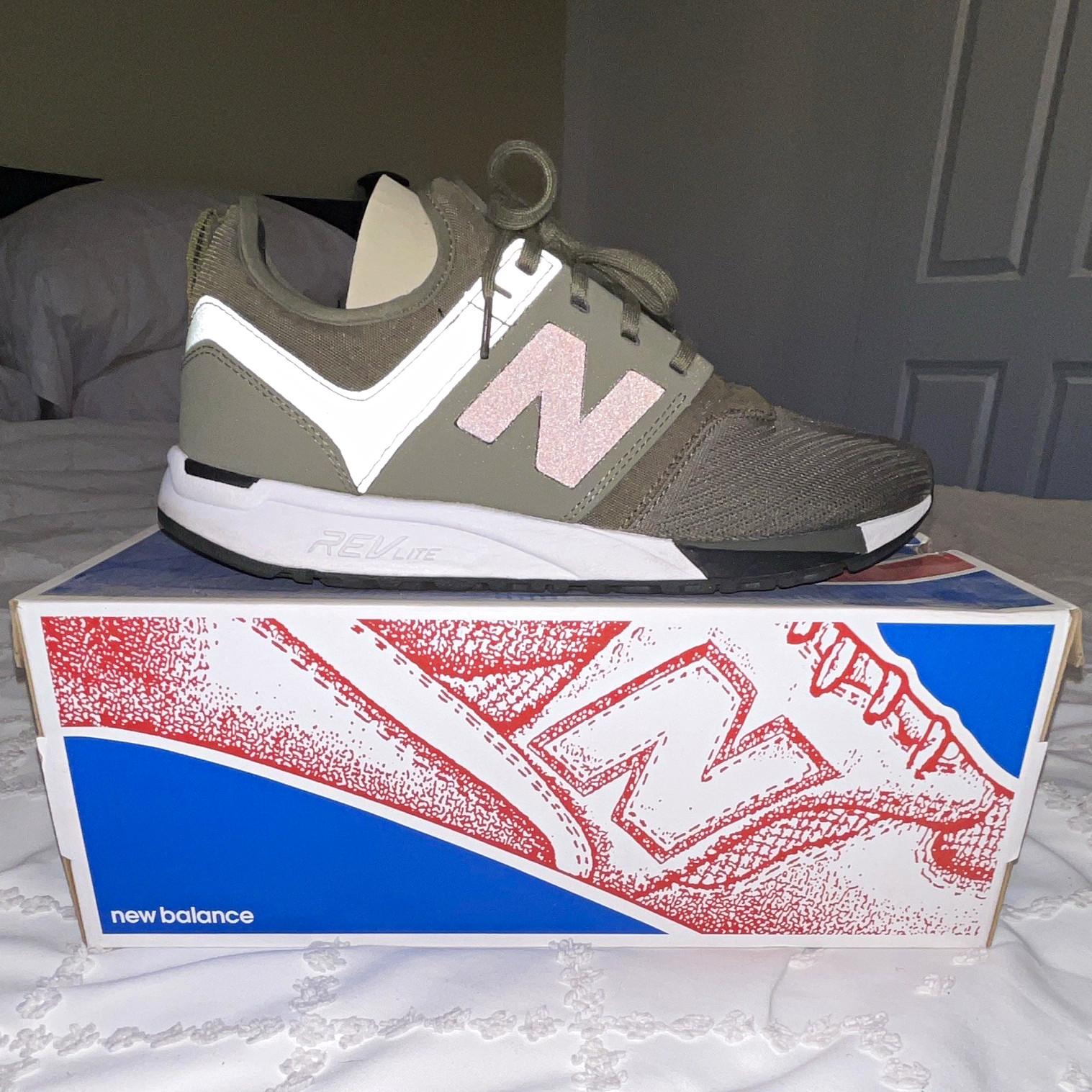 New Balance 247 Sport Pack Olive Green/Black Low Top Lace-Up Sneaker MRL247OL