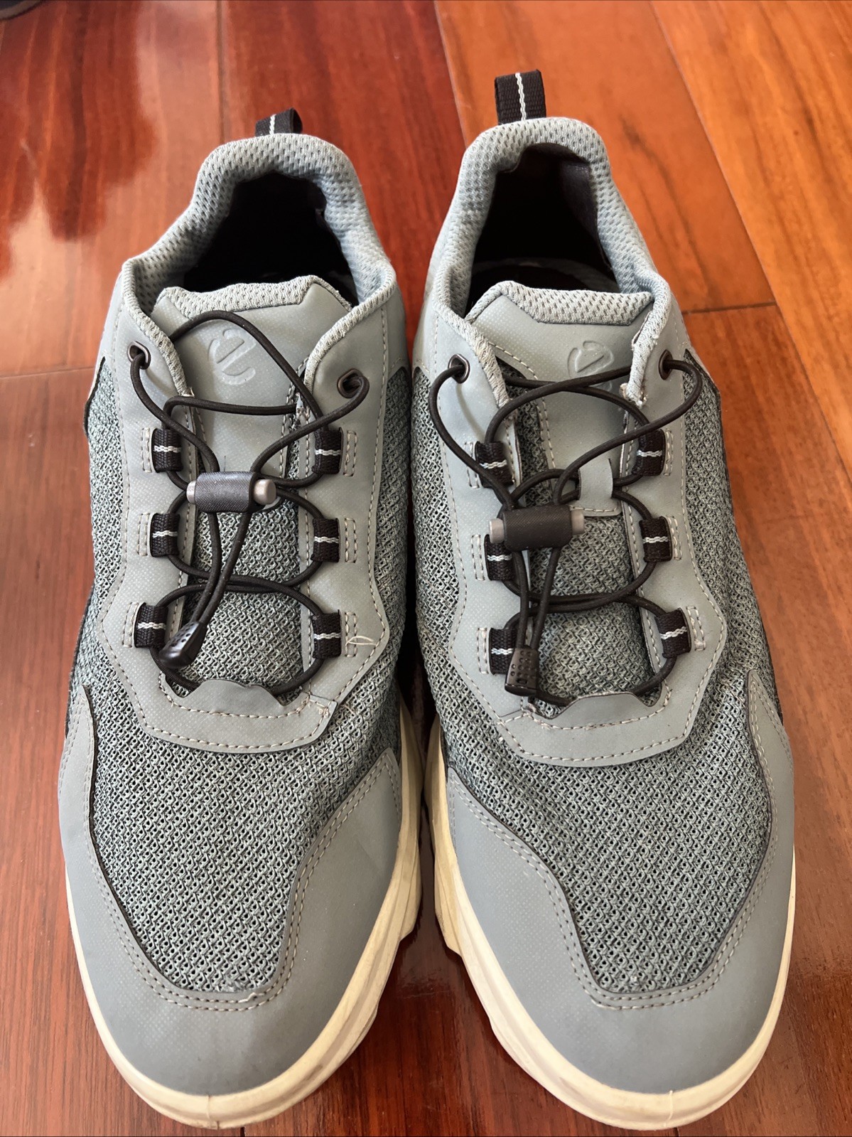ECCO MX SHOES MENS Sz 45 GRAY BLUE MESH WALKING ATHLETIC SNEAKERS
